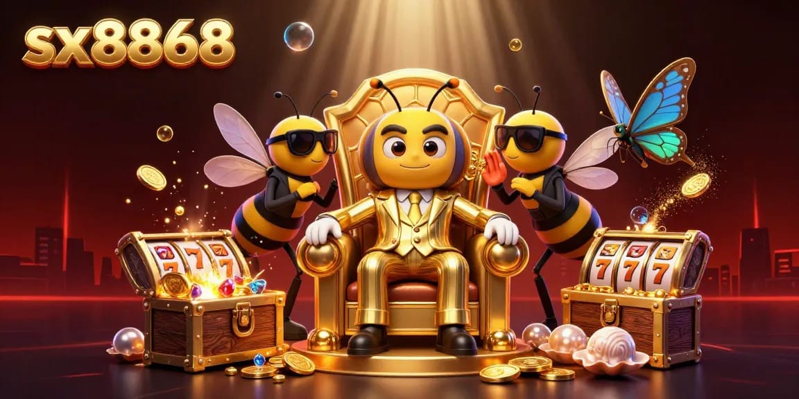 Spin gold jackpots at sx8868 with an exciting 3D illustration of casino elements.