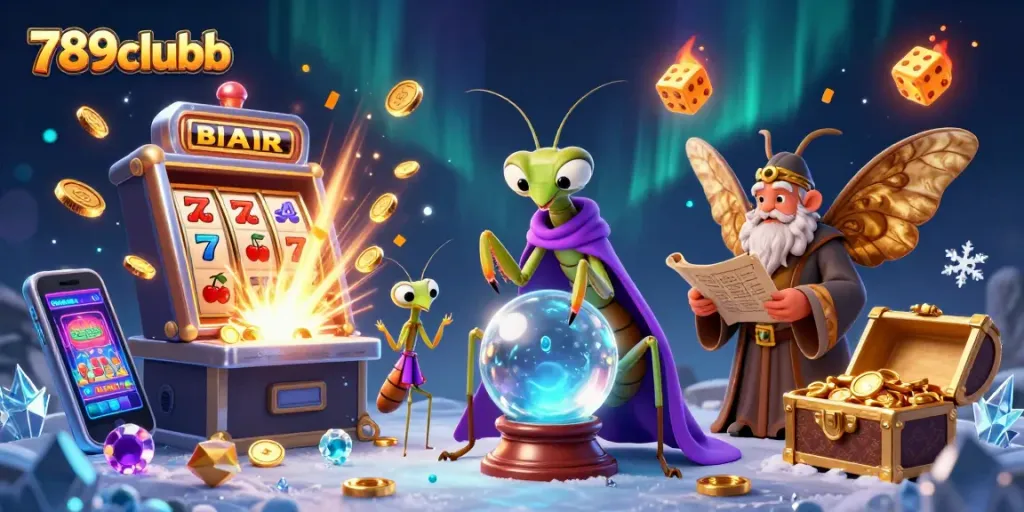 Experience vibrant 789clubb casino action with a lively scene of fortune telling and big wins.