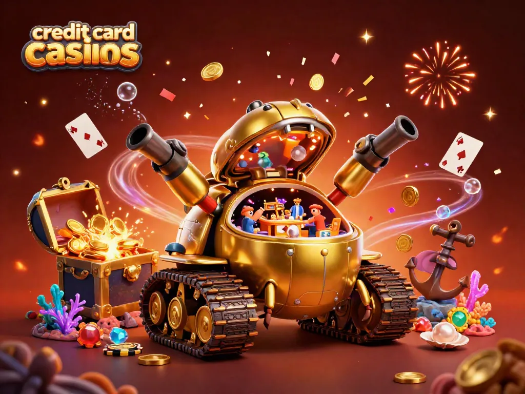 Experience the excitement of credit card casinos with this vibrant 3D casino scene, featuring unique gaming elements.