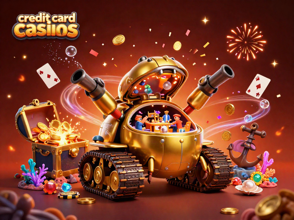 Experience the excitement of credit card casinos with this vibrant 3D casino scene, featuring unique gaming elements.