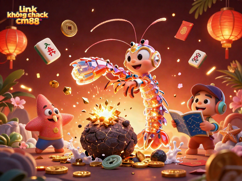 Engage in the thrill of gambling with link không chặn cm88, featuring vibrant 3D casino characters and elements.