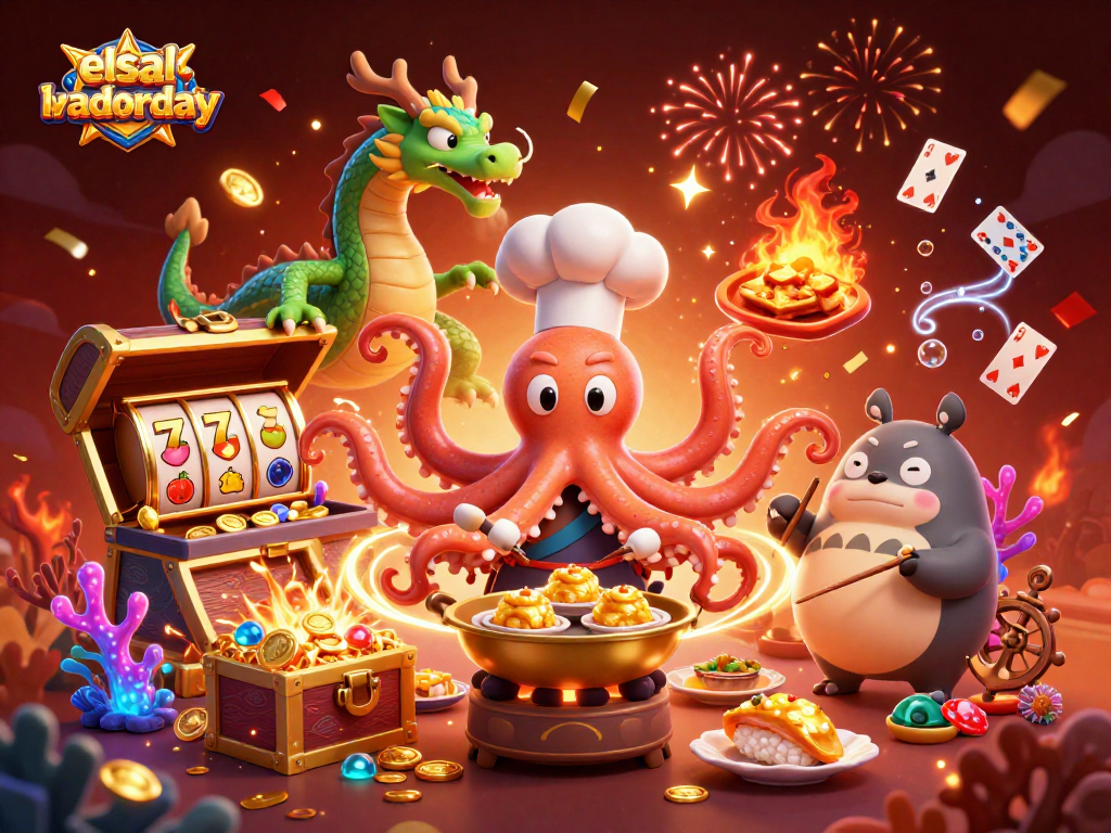 Engage with the vibrant world of elsalvadorday showcasing thrilling slot gaming elements in a festive underwater scene.