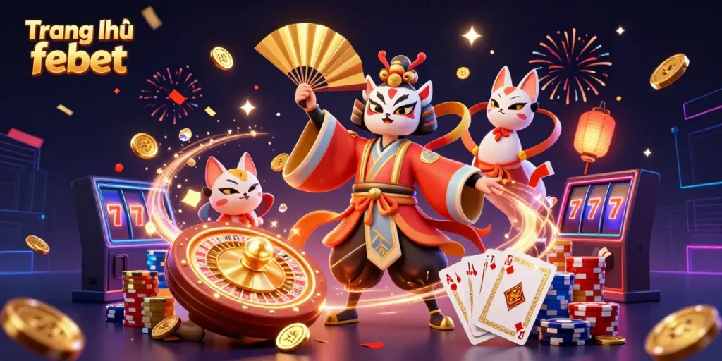 Experience striking action at Trang chủ febet with a vibrant 3D depiction of casino excitement.
