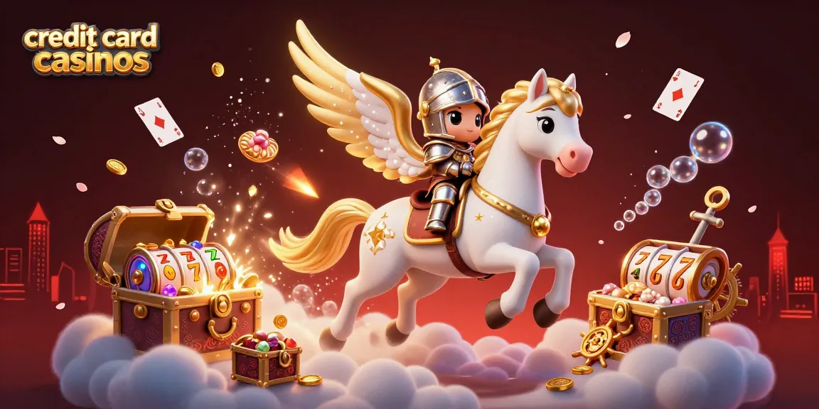 Experience excitement at credit card casinos with a celestial horse and captivating gaming elements.