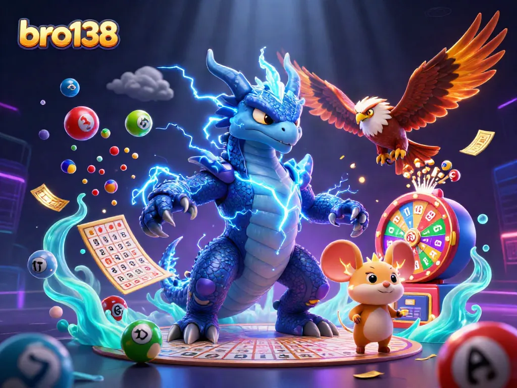 Experience electrifying wins at Bro138 with slots, dynamic lottery balls, and vibrant game elements!